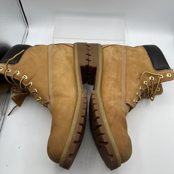 Timberland Premium Combat Boots Men's Size 11 Wheat Nubuck Round Toe Lace Up - Picture 4 of 8
